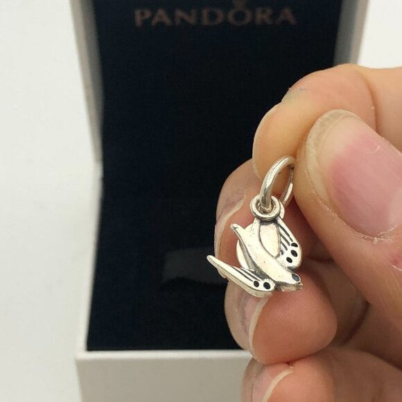 ✨🔥Pandora Sparkling Swallow & Quote Double Dangle Charm "Time to fly" Pendant - Picture 7 of 7